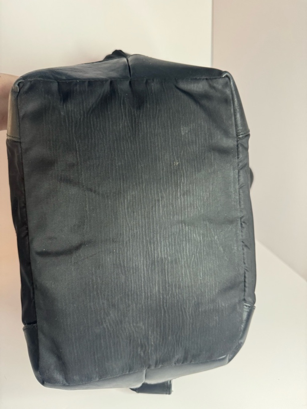 #284 Furla Black Nylon & Leather Shoulder Tote Bag - Picture 8 of 17